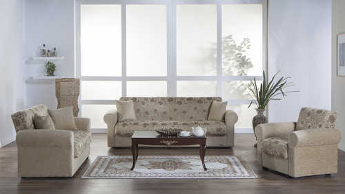 Elita S Yasemin Beige Sofa, Love & Chair Set by Bellona
