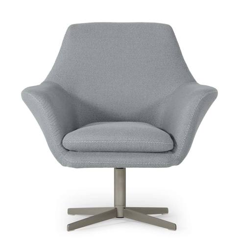 Divani Casa Elvin - Modern Grey Fabric Swivel Lounge Chair by VIG Furniture