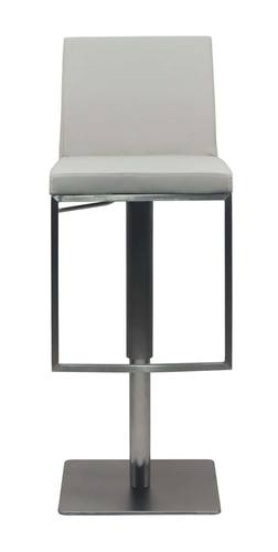 Modrest Folsum - Modern Light Grey & Brushed Stainless Steel Bar Stool by VIG Furniture