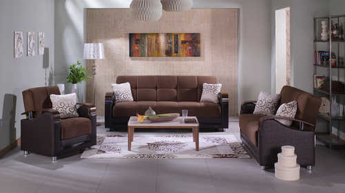Luna Naomi Brown Sofa, Love & Chair Set by Bellona