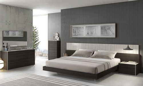 Porto Premium Wenge & Light Gray Bedroom Set by J&M Furniture