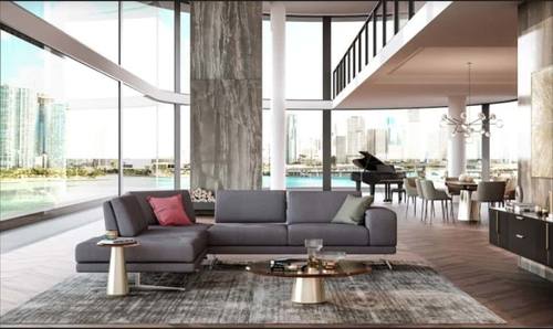 Coronelli Collezioni Mood - Contemporary Blue LAF Chaise Sectional Sofa by VIG Furniture