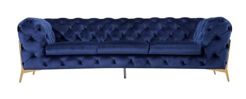 Divani Casa Sheila - Transitional Dark Blue Fabric Sofa by VIG Furniture