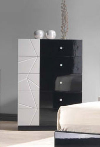 Turin Black and Light Gray Lacquer Chest by J&M Furniture