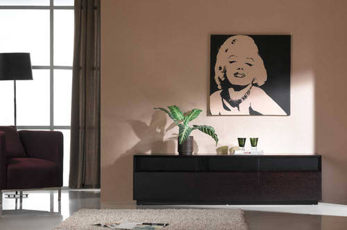 TV023 Dark Oak TV Stand Black by J&M Furniture