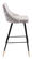 Piccolo Bar Chair Gray Velvet by Zuo Modern