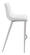 Magnus Bar Chair White &  Brushed Stainless Steel (Set of 2) by Zuo Modern