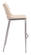 Ace Bar Chair Light Pink &  Brushed Stainless Steel (Set of 2) by Zuo Modern