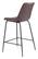 Byron Counter Chair Brown by Zuo Modern
