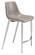 Magnus Counter Chair (Set of 2) Gray & Silver by Zuo Modern