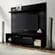 Cabrini Black TV Stand & Floating Wall TV Panel w/1.8 LED Lights by Manhattan Comfort