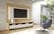 Sylvan 2-Piece 70.86 Inch Off White & Natural Wood TV Stand & TV Panel w/ LED Lights by Manhattan Comfort