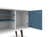 [NYC Deal] Liberty White & Aqua Blue 53.14 Inch Mid Century - Modern TV Stand w/5 Shelves, 1 Door & Solid Wood Legs by Manhattan