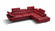 A761 Premium Italian Leather Sectional Red by J&M Furniture