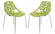 Asbury Modern Green Dining Chair w/Chromed Legs (Set of 2) by LeisureMod