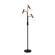 Sinclair LED 3-Arm Floor Lamp (Black/Brass) by Adesso Furniture