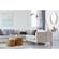 Oscar 3-Arm Arc Lamp- White w/Antique Brass by Adesso Furniture