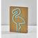 Wood Natural Wood Finish Framed Neon Flamingo Wall Lamp by Adesso Furniture