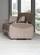 Besan Dark Beige Fabric w/Wood Arm Loveseat by Alpha Furniture