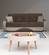 Besan Dark Beige Fabric w/Wood Arm Sofa Bed by Alpha Furniture