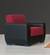 Emily Red & Black PU Leather Arms Chair by Alpha Furniture