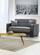 Hamilton Gray & Black Loveseat w/Wooden Arms by Alpha Furniture