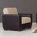 Jersey Beige & Brown PU Leather Arms Chair by Alpha Furniture