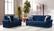 Madrid Blue Fabric Loveseat by Alpha Furniture