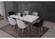 Nepal 60" White Dining Table w/Silver Legs by Alpha Furniture