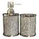 Soap Dispenser & Toothbrush Holder in Gift Box, Silver Crushed Diamond Glass by Amazing Rugs