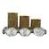 Three Canisters & Tray Gift Set, Gold Crushed Diamond Glass by Amazing Rugs