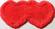 Red Double Heart Decorative Area Rug by Amazing Rugs