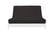 Abby Charcoal Velvet Texture Fabric Futon Cover by Prestige