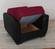 Emily Red & Black PU Leather Arms Chair by Alpha Furniture