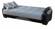 Rio Blue & Black PU Leather w/Wood Arm Sofa Bed by Alpha Furniture