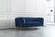 Chester Blue Fabric Loveseat w/Gold Accent Legs by BH Furniture