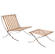 Bellefonte Style Modern Pavilion Light Brown Leather Chair & Ottoman by LeisureMod