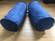 Suede Blue Bolster Pillows 9x20 (Set of 2) by Prestige