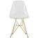 Cresco Molded Eiffel Clear Side Chair w/Gold Base (Set of 4) by LeisureMod