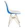 Cresco Molded 2-Tone Eiffel White/Blue Side Chair w/Gold Base by LeisureMod