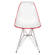 Cresco Molded 2-Tone Eiffel White/Red Side Chair (Set of 4) by LeisureMod