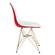 Cresco Molded 2-Tone Eiffel White/Red Side Chair w/Gold Base by LeisureMod