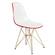 Cresco Molded 2-Tone Eiffel White/Red Side Chair w/Gold Base by LeisureMod