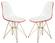 Cresco Molded 2-Tone Eiffel White/Red Side Chair w/Gold Base (Set of 2) by LeisureMod