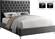 Cruz Velvet Gray Bed by Meridian Furniture