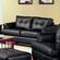 Samuel Stationary Black Leather Loveseat by Coaster