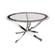 Glass Top Chrome & Black Coffee Table by Coaster