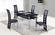Dining Table D1058DT Silver/Black Stripe Glass by Global Furniture