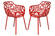 Devon Modern Aluminum Red Chair w/Arms (Set of 2) by LeisureMod