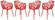 Devon Modern Aluminum Red Chair w/Arms (Set of 4) by LeisureMod